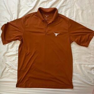 Antigua Mens L University of Texas Longhorns Burnt Orange Polo Shirt